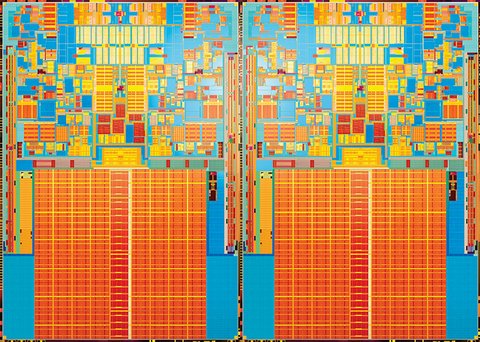 Jądro czterordzeniowego QuadCore w technologii 45 nm