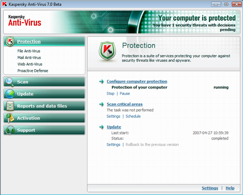 Kaspersky Anti-Virus 7.0 beta