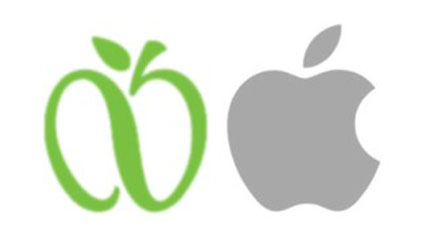 Od lewej logo GreenNYC, od prawej logo Apple
