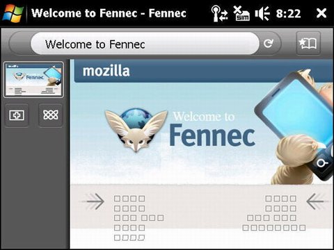 Mozilla Fennec - zrzut ekranu