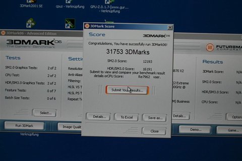 Overclockerski pokaz Mushkina, 6 wynik na świecie w 3DMark06